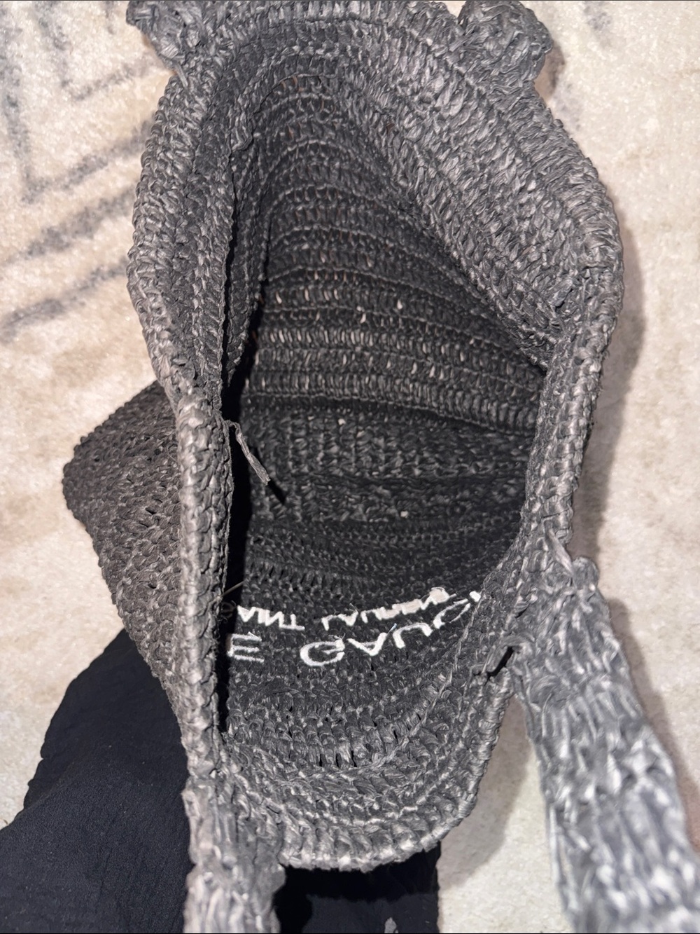 Saint Laurent Black Rive Gauche Woven Tote - Picture 2 of 3